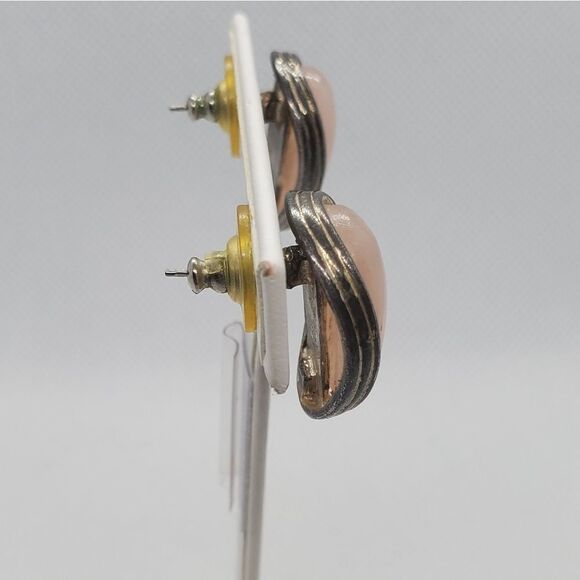 HP! Vintage Rose Quartz & Silver Earrings - Picture 3 of 6